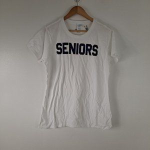 Seniors T-shirt Women White Purple Highschool Graduation Senior Year Large